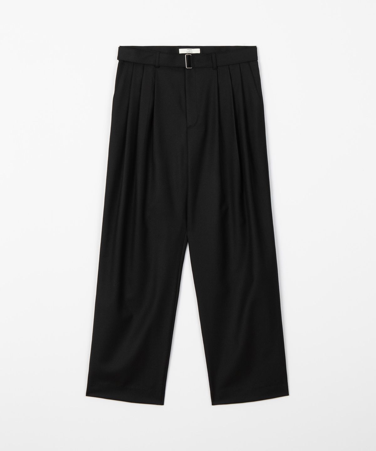 디앤드퀘스천(THEENDQUESTION) Wool belt tuck pants / BLACK