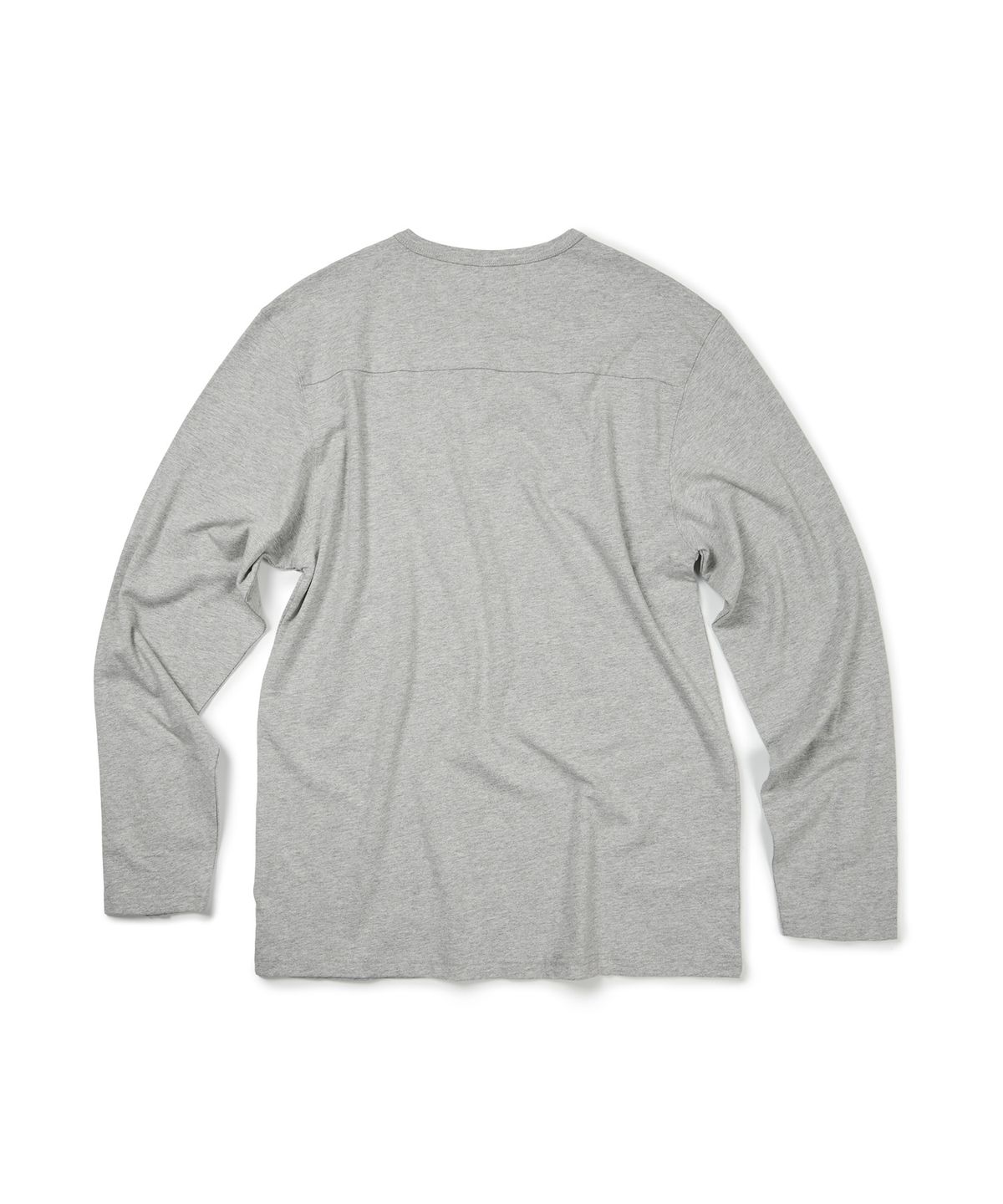 이티씨이(ETCE) (BASE) SNAP SLEEVE HENLEY NECK TEE (MELANGE GRAY)