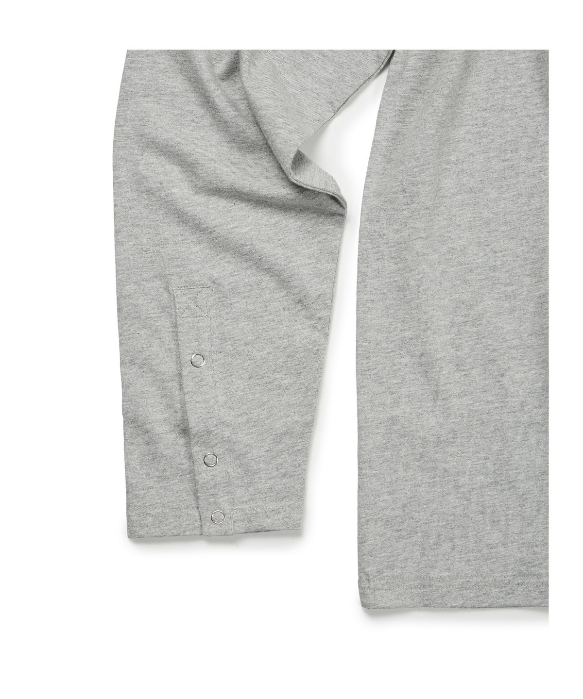 이티씨이(ETCE) (BASE) SNAP SLEEVE HENLEY NECK TEE (MELANGE GRAY)