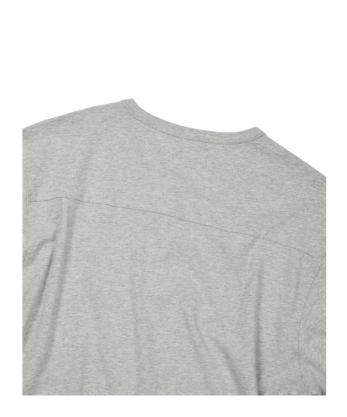 이티씨이(ETCE) (BASE) SNAP SLEEVE HENLEY NECK TEE (MELANGE GRAY)