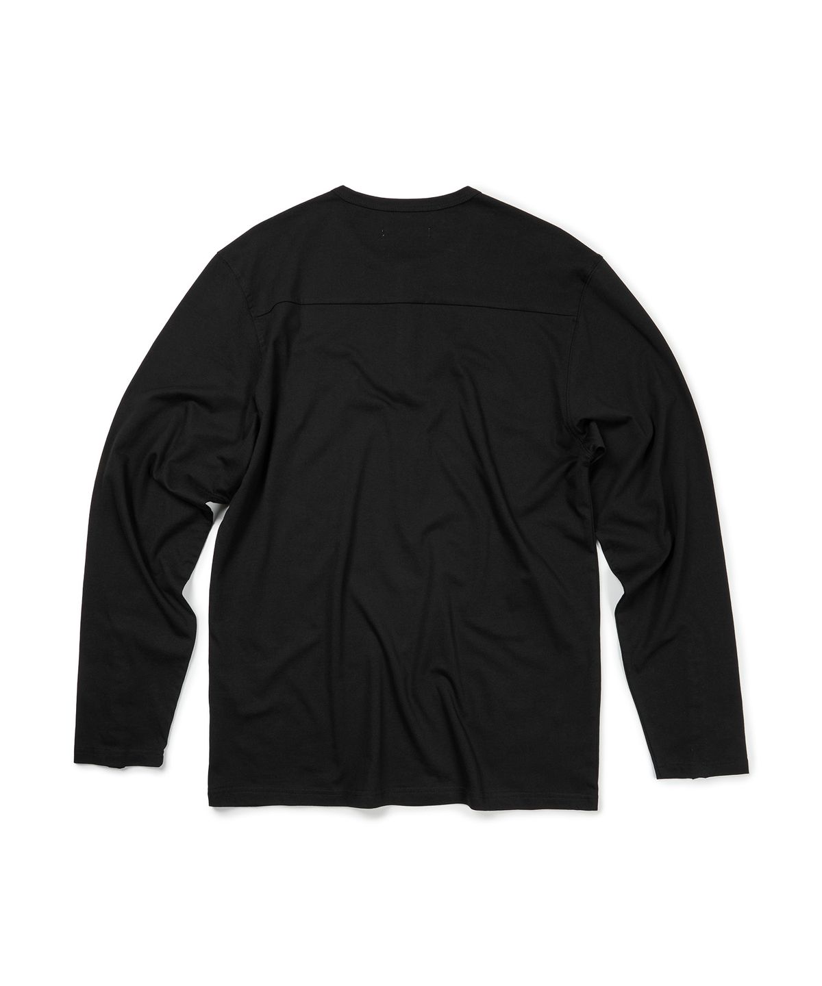이티씨이(ETCE) (BASE) SNAP SLEEVE HENLEY NECK TEE (BLACK)