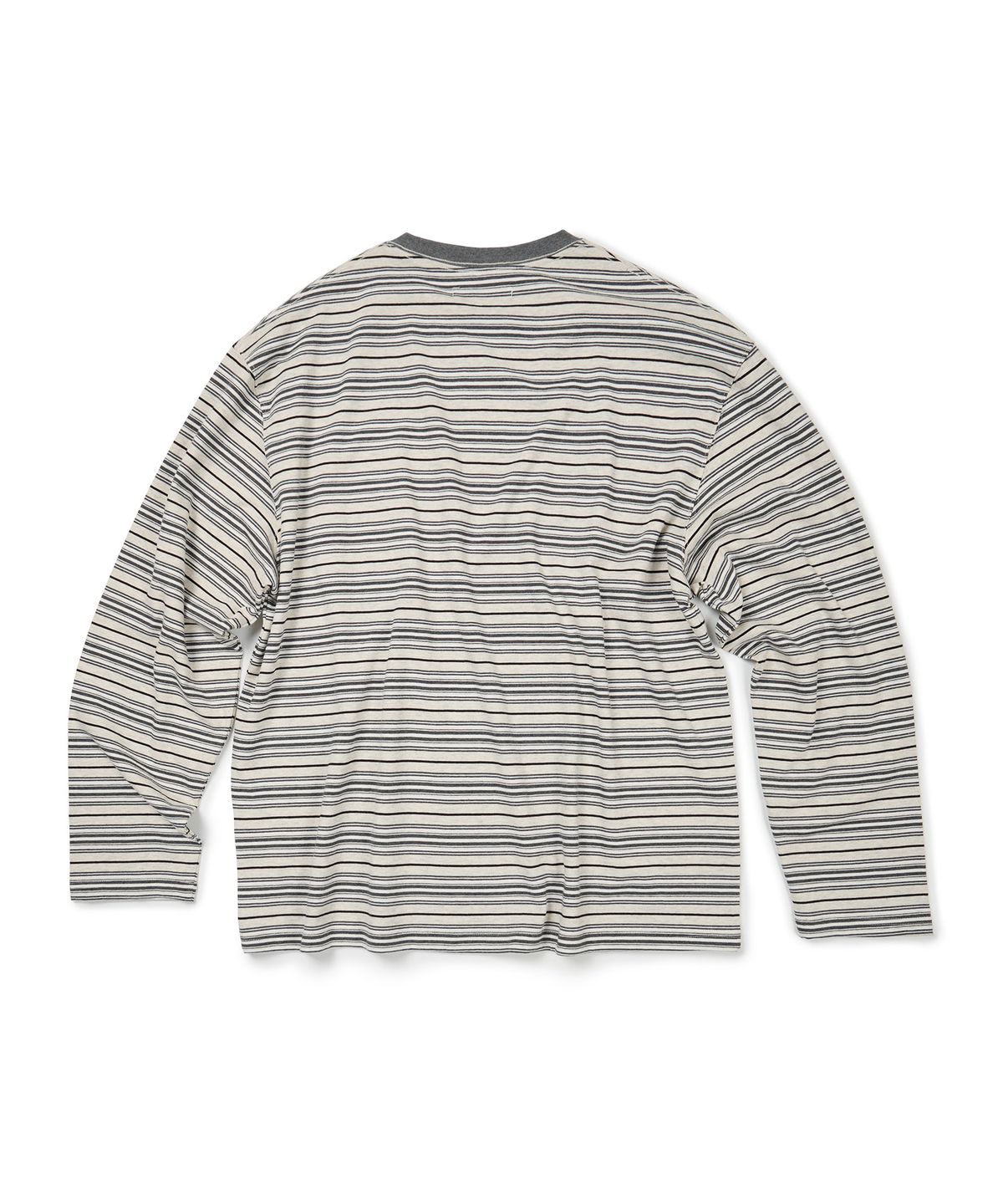 이티씨이(ETCE) (BASE) STRIPE POCKET LONG SLEEVE (OATMEAL)