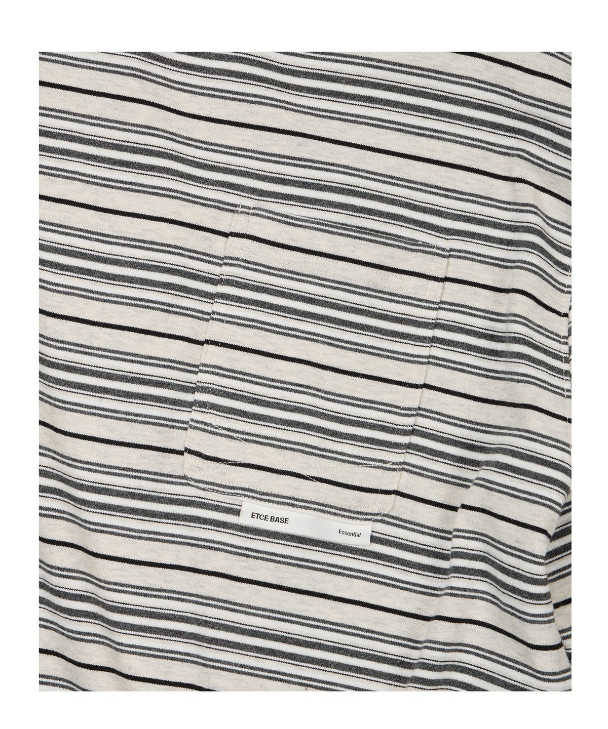 이티씨이(ETCE) (BASE) STRIPE POCKET LONG SLEEVE (OATMEAL)