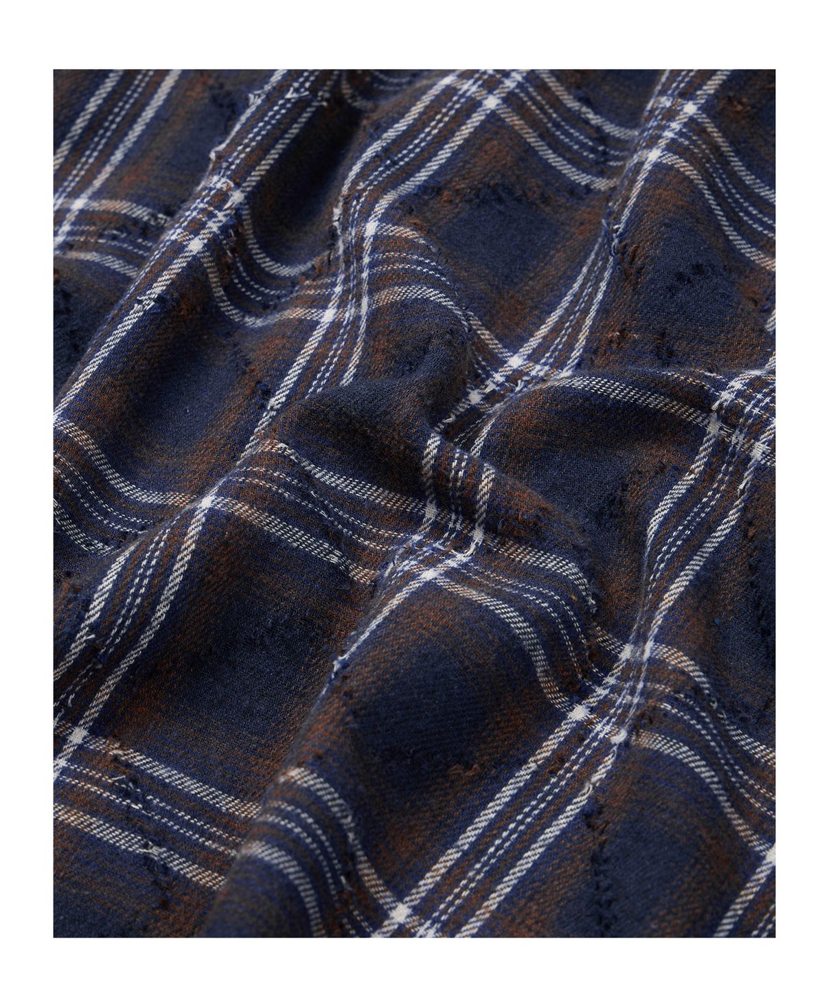 이티씨이(ETCE) (BASE) DESTROYED CHECK SHIRTS (NAVY)