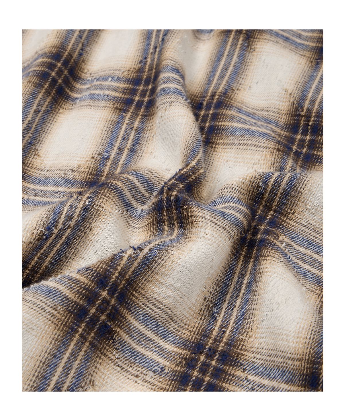 이티씨이(ETCE) (BASE) DESTROYED CHECK SHIRTS (IVORY)