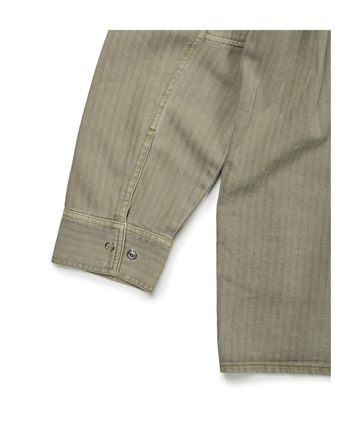 이티씨이(ETCE) (BASE) HERRINGBONE WASHED POCKET SHIRT (BEIGE)
