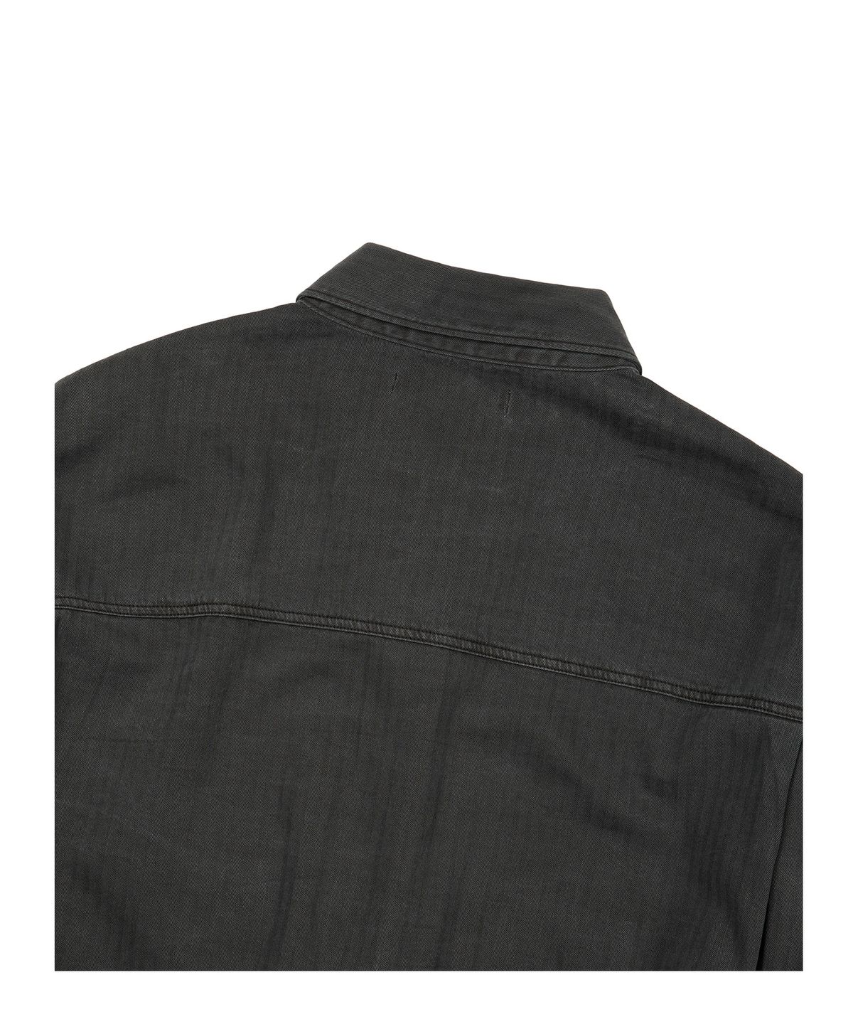 이티씨이(ETCE) (BASE) HERRINGBONE WASHED POCKET SHIRT (BLACK)