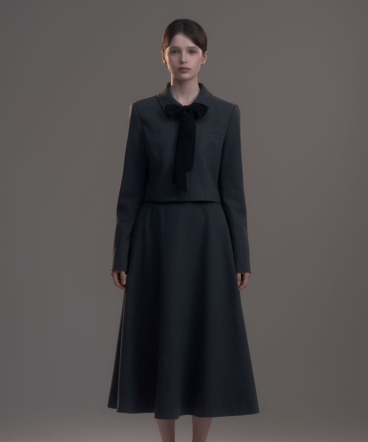 마우솔레움(MAU SOLEUM) Emma Single Collar Jacket - Grey