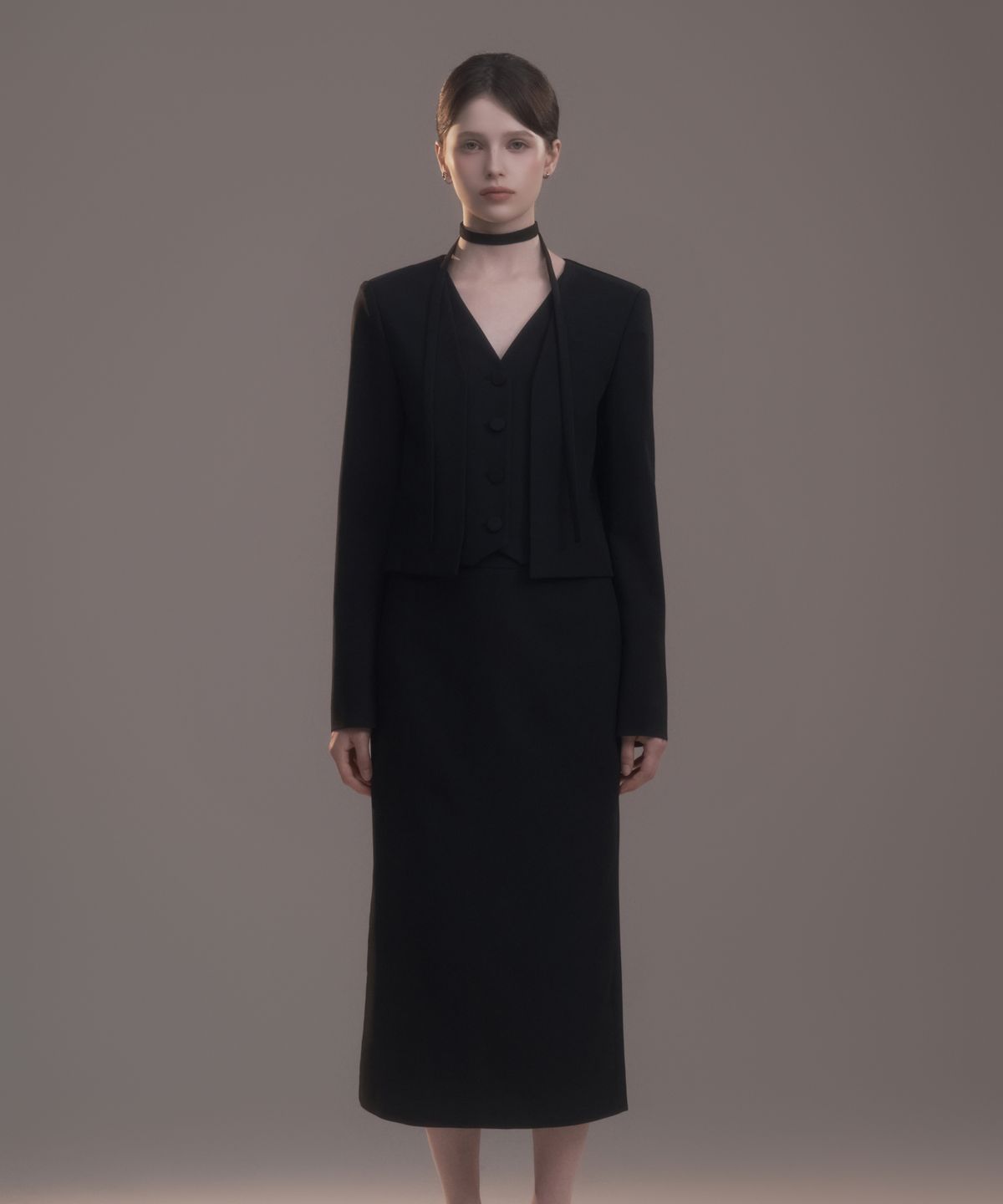 마우솔레움(MAU SOLEUM) Vest Layered Suit Jacket - Black