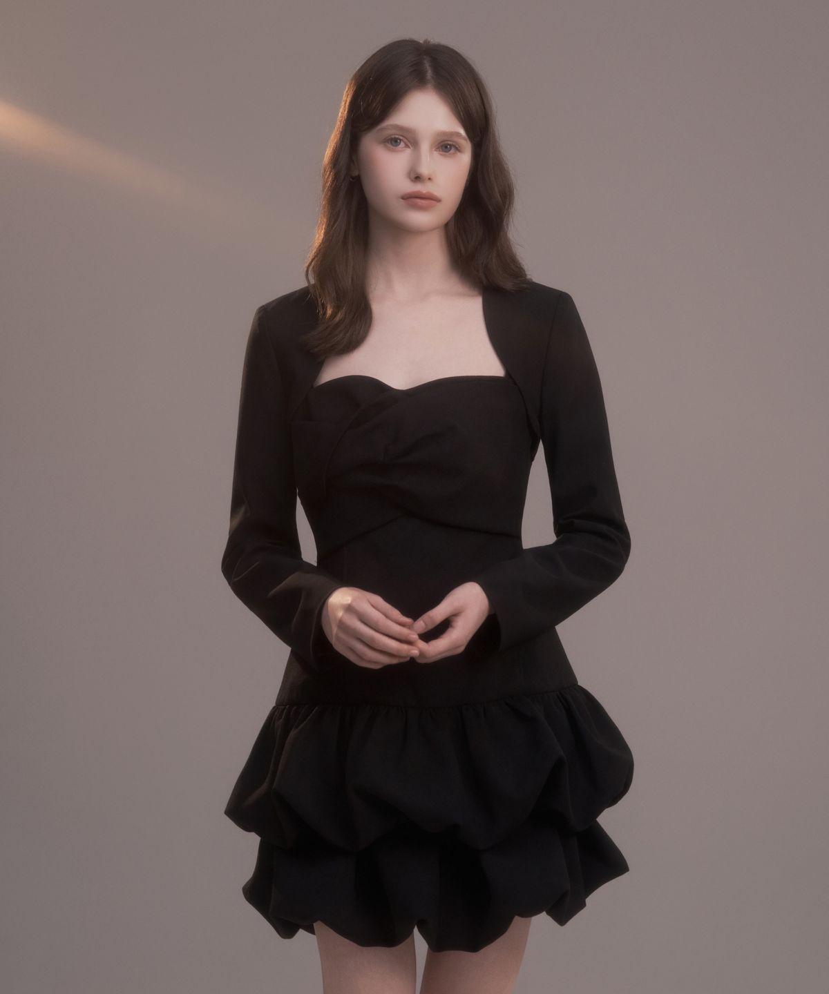 마우솔레움(MAU SOLEUM) Lena Draped Dress - Black