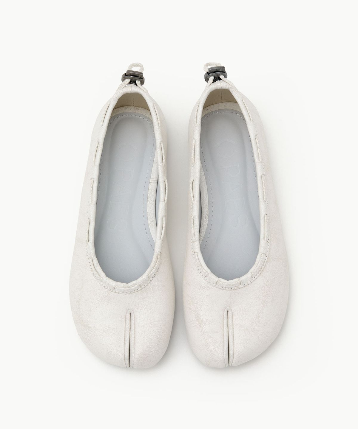 페이즈(PAES) Leather String Flat / Vintage White