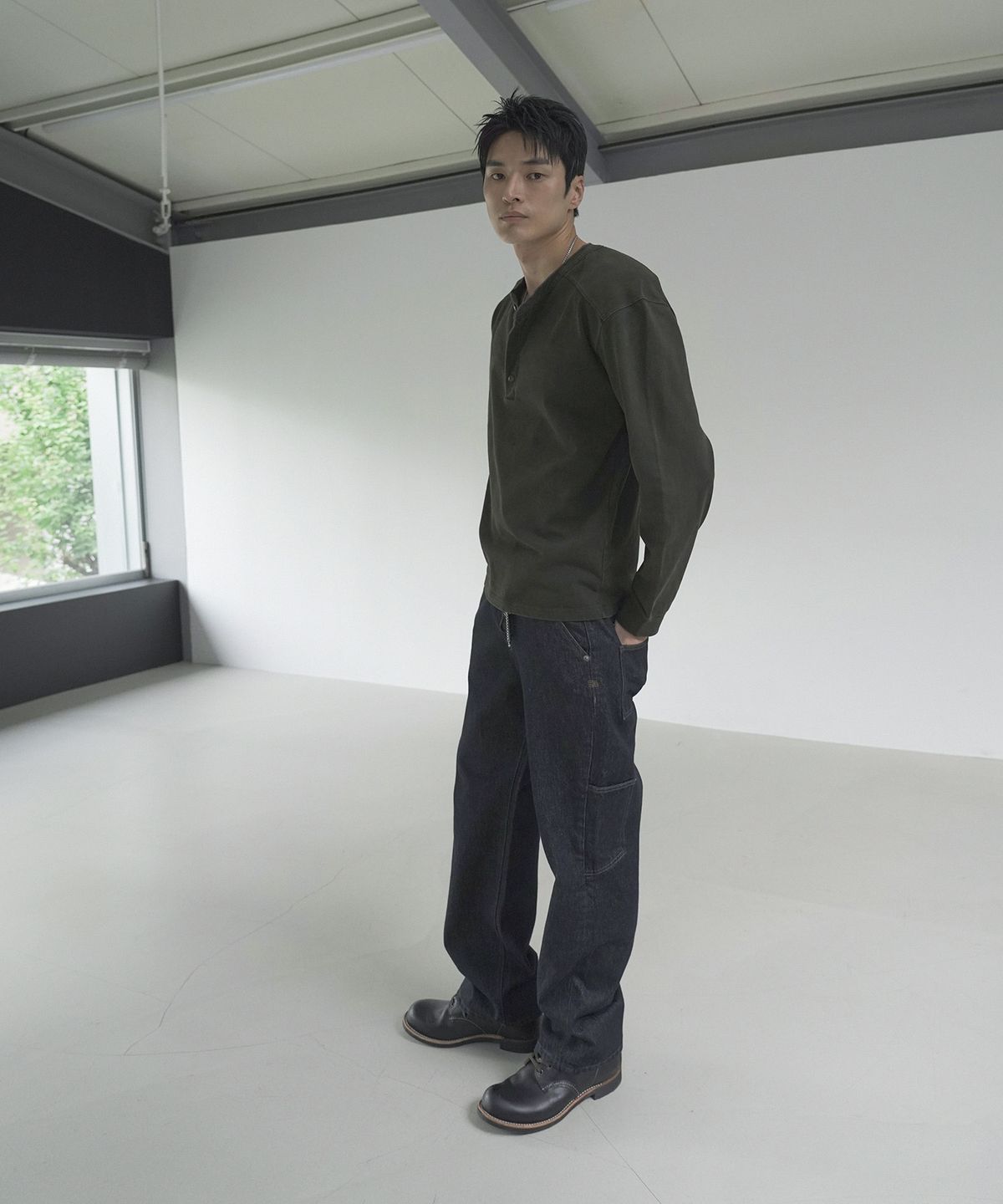 시도(SIIIIDO) ARMOR GOAT G&P HENRYNECK LONG SLEEVE(G&P KHAKI)