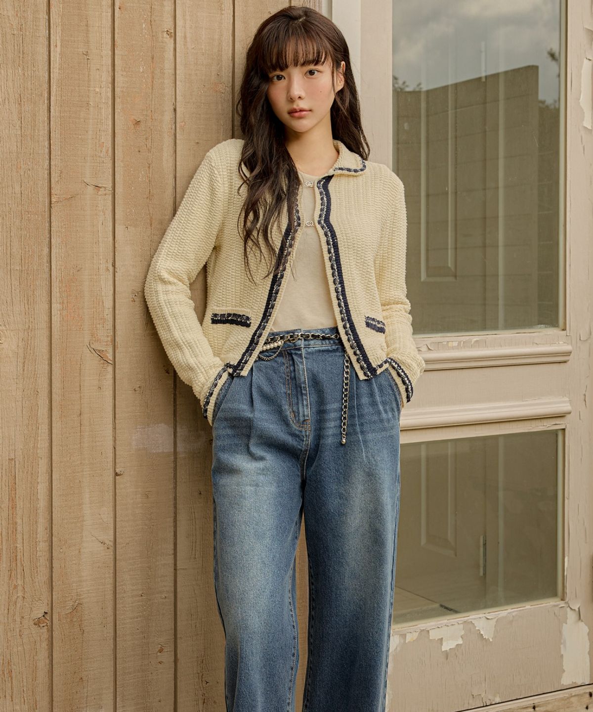 올리브 데 올리브(OLIVE DES OLIVE) 핀턱 와이드 데님 팬츠 OJ5AL8280