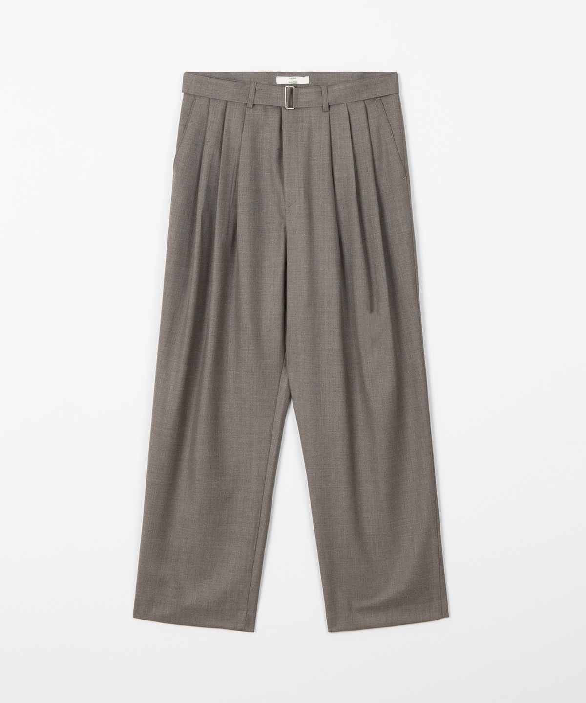 디앤드퀘스천(THEENDQUESTION) Wool belt tuck pants / BROWN
