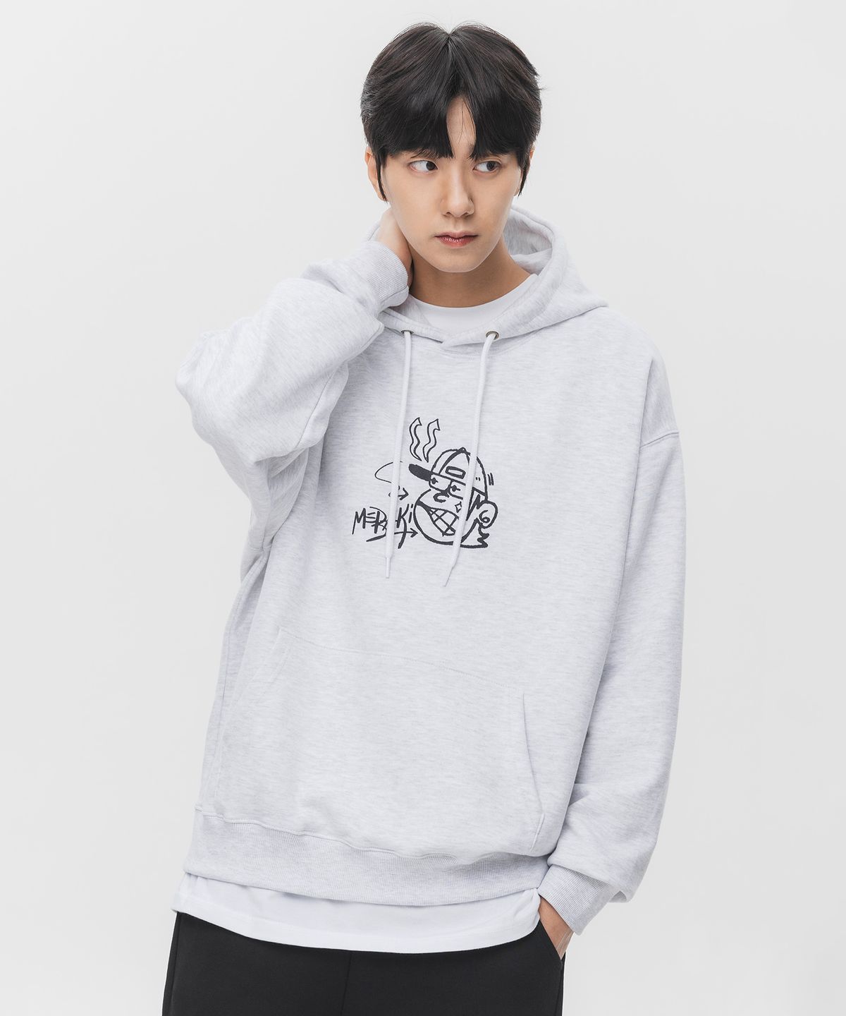 앨빈클로(ALVINCLO) MERAKI 오버핏 후드티 AVH298 (3 COLOR)