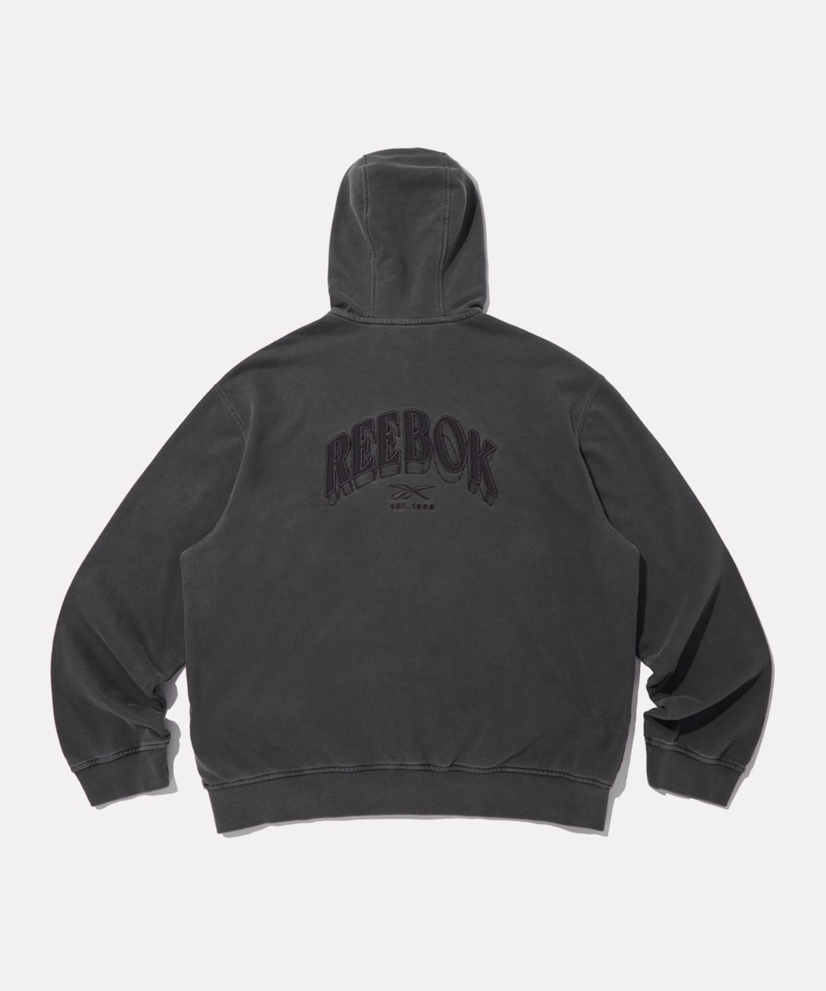 리복(REEBOK) 가먼트다잉 릴렉스 핏 풀집업 - 블랙