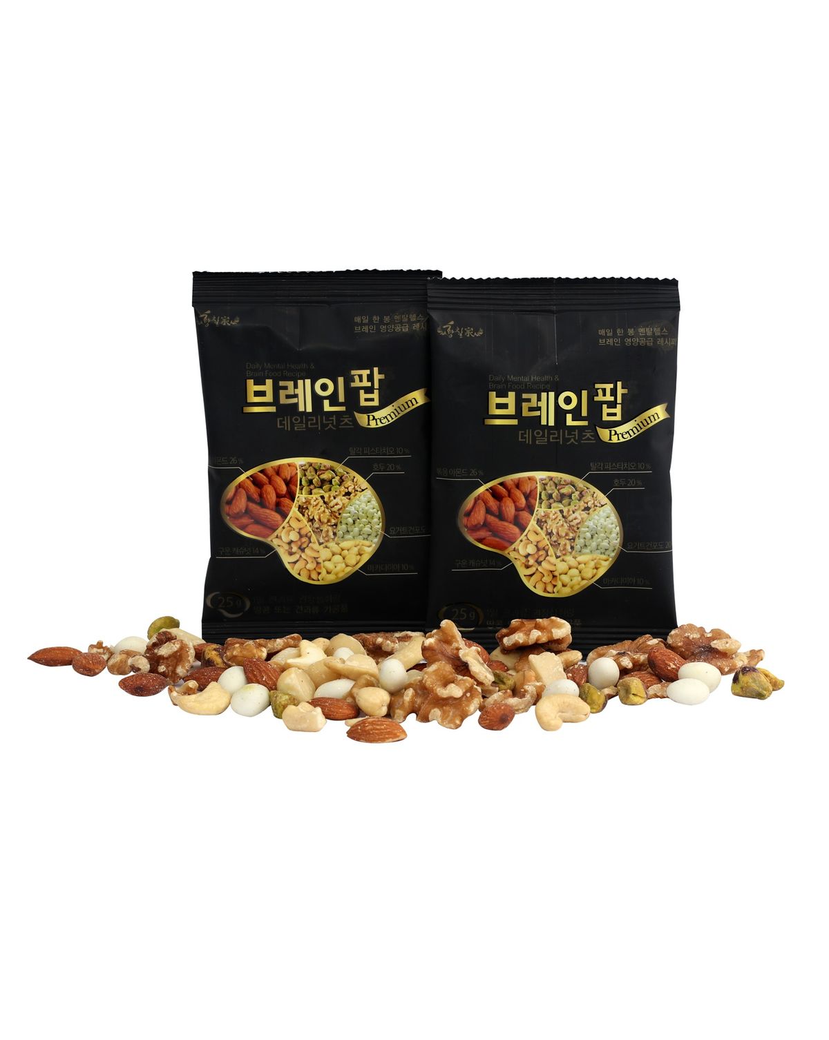 황칠가(HWANGCHILGA) 브레인팝 데일리넛츠 요거트 개별포장 하루견과 직장인간식 학생간식 25g x 50입