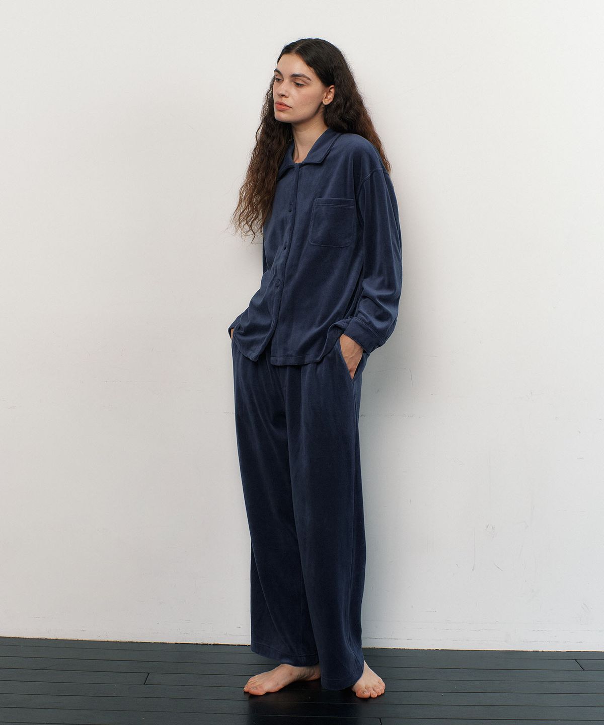 아템포(ATEMPO) VELOUR PAJAMA SET_navy (women)