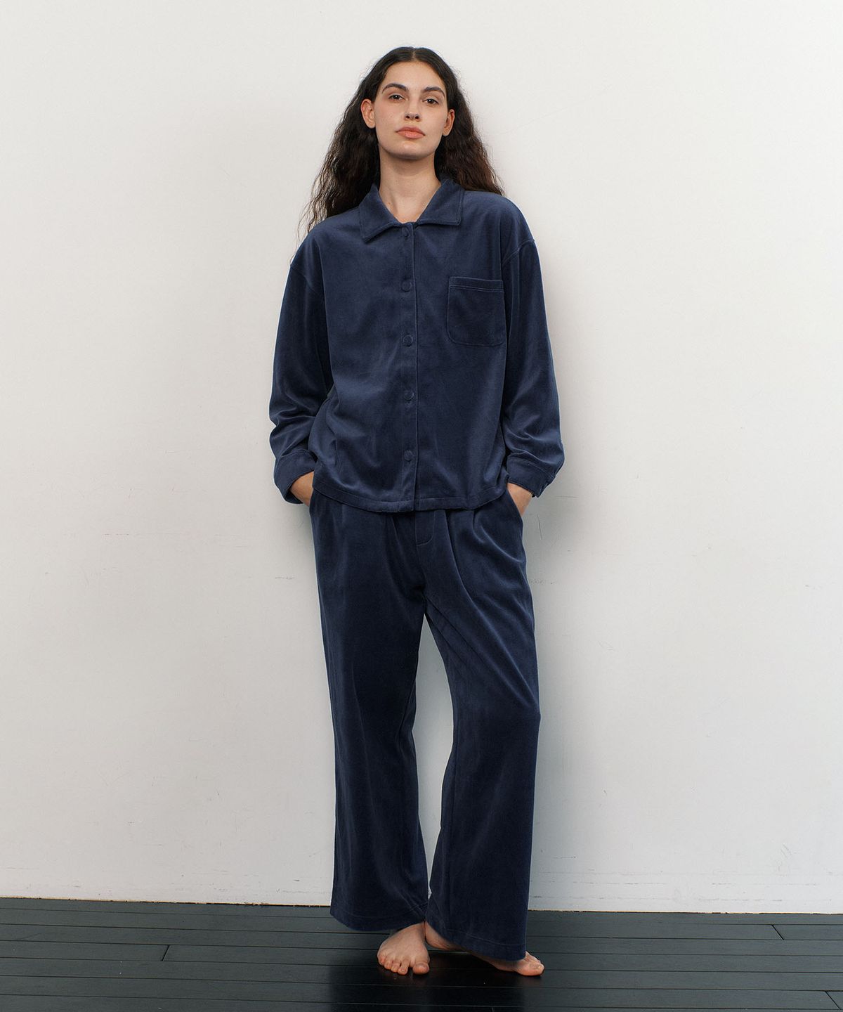 아템포(ATEMPO) VELOUR PAJAMA SET_navy (women)