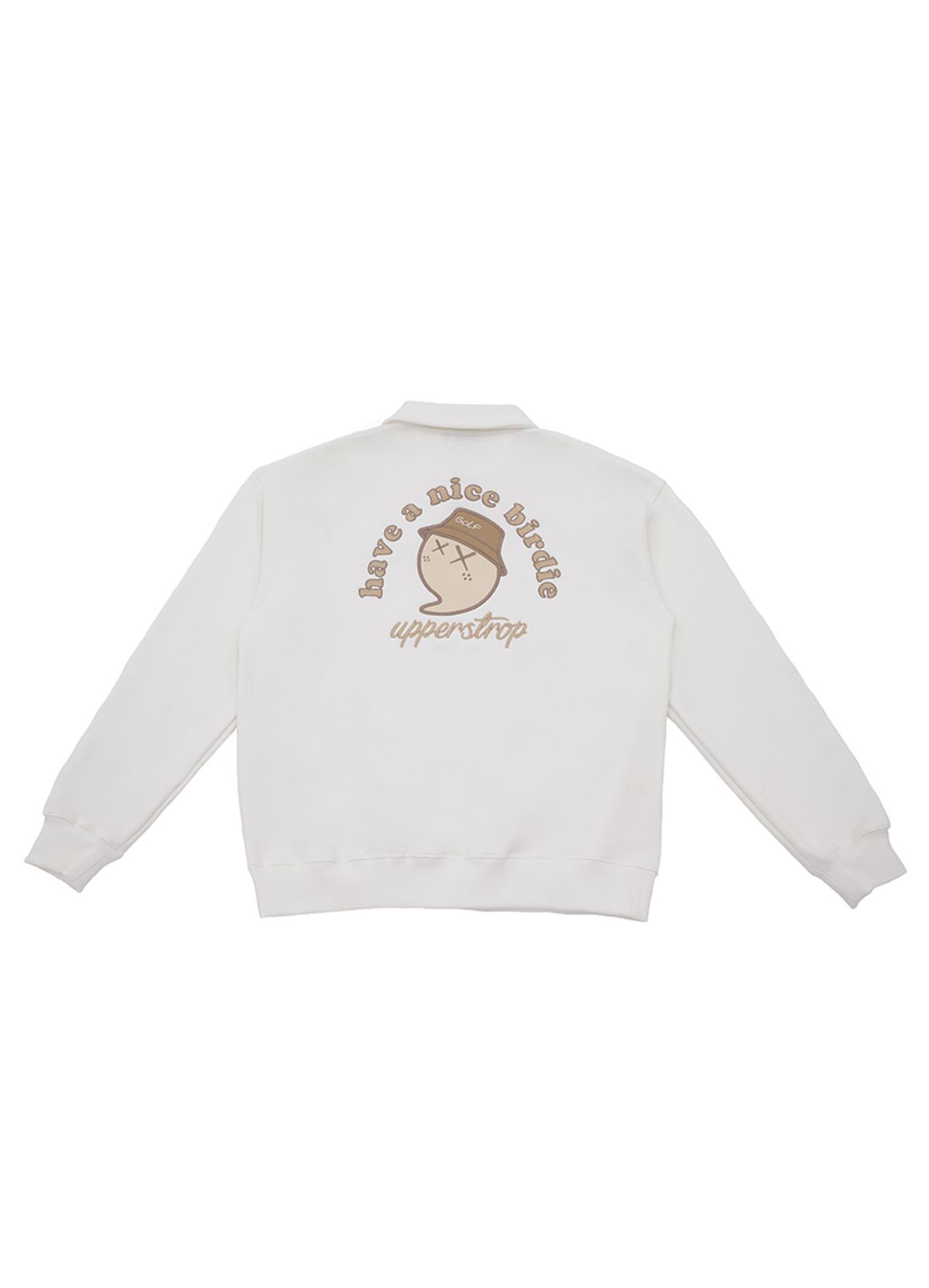 어퍼스트롭(UPPERSTROP) [UP3153] UPST GOLF 카라 하프집업 스웨트셔츠 아이보리
