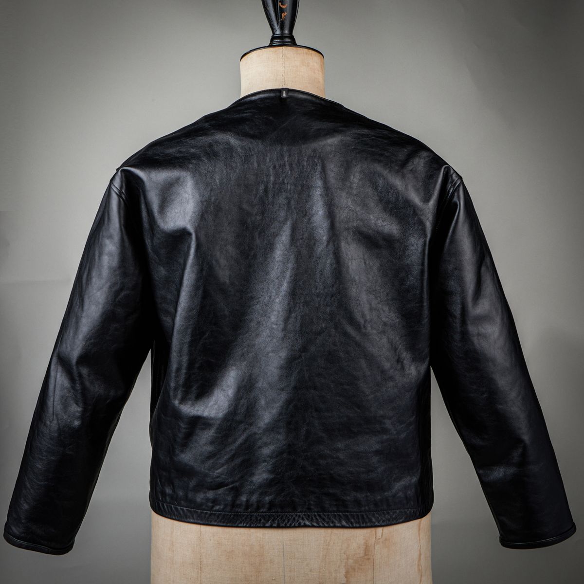 디아프바인(DIAFVINE) DV.LOT 716 Collarless Leather jacket -Washed-