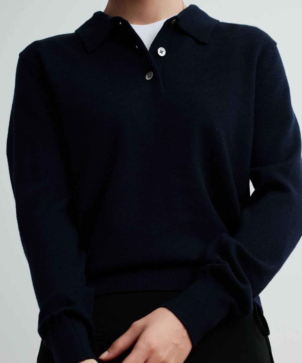 더니트컴퍼니(THEKNITCOMPANY) (우먼) 발투르 울 폴로 스웨터 4color
