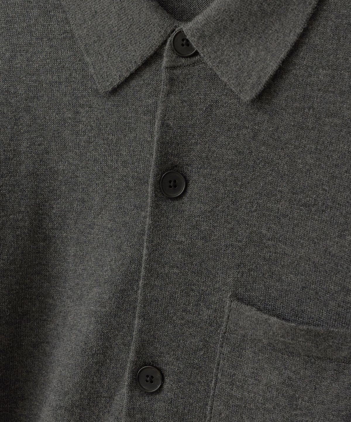 어나더 오피스(ANOTHER OFFICE) Knitted Coverall Jacket (Heather charcoal)