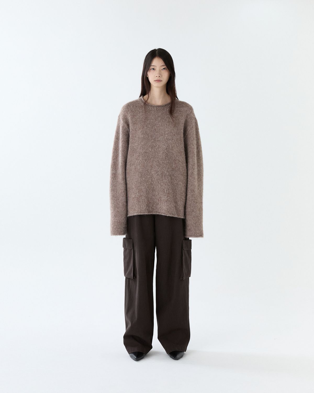 디앤드퀘스천(THEENDQUESTION) Washed cotton cargo pants / BROWN