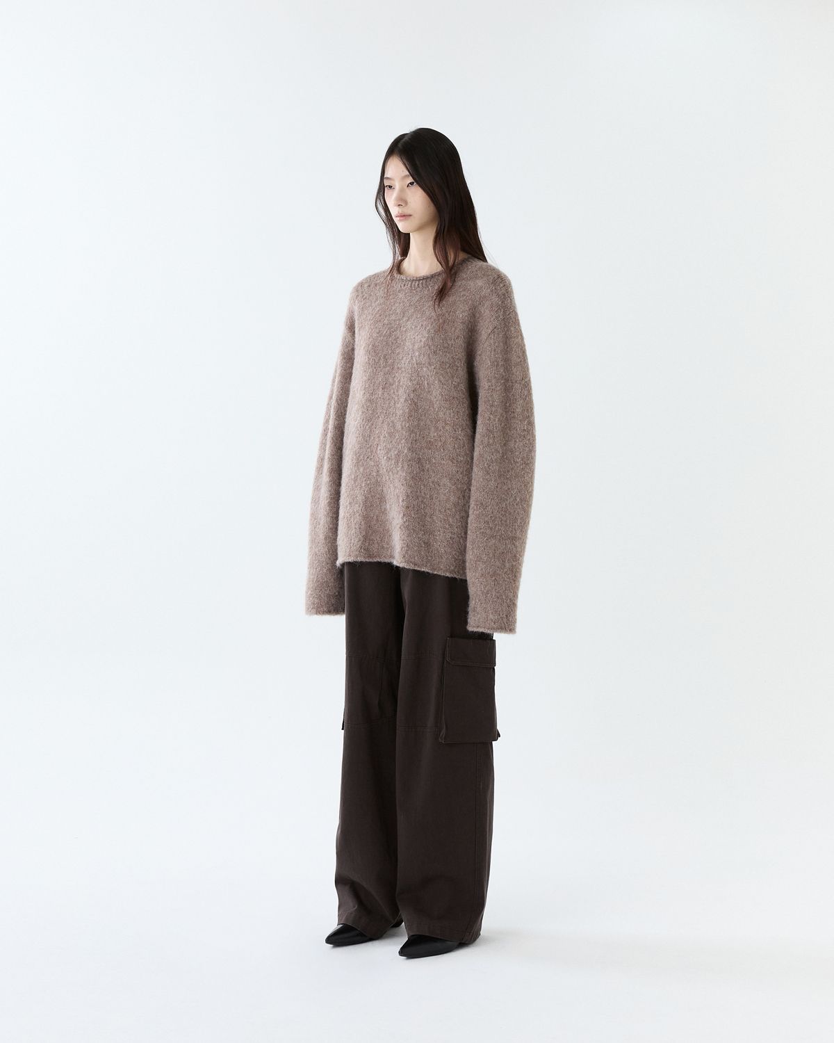 디앤드퀘스천(THEENDQUESTION) Washed cotton cargo pants / BROWN