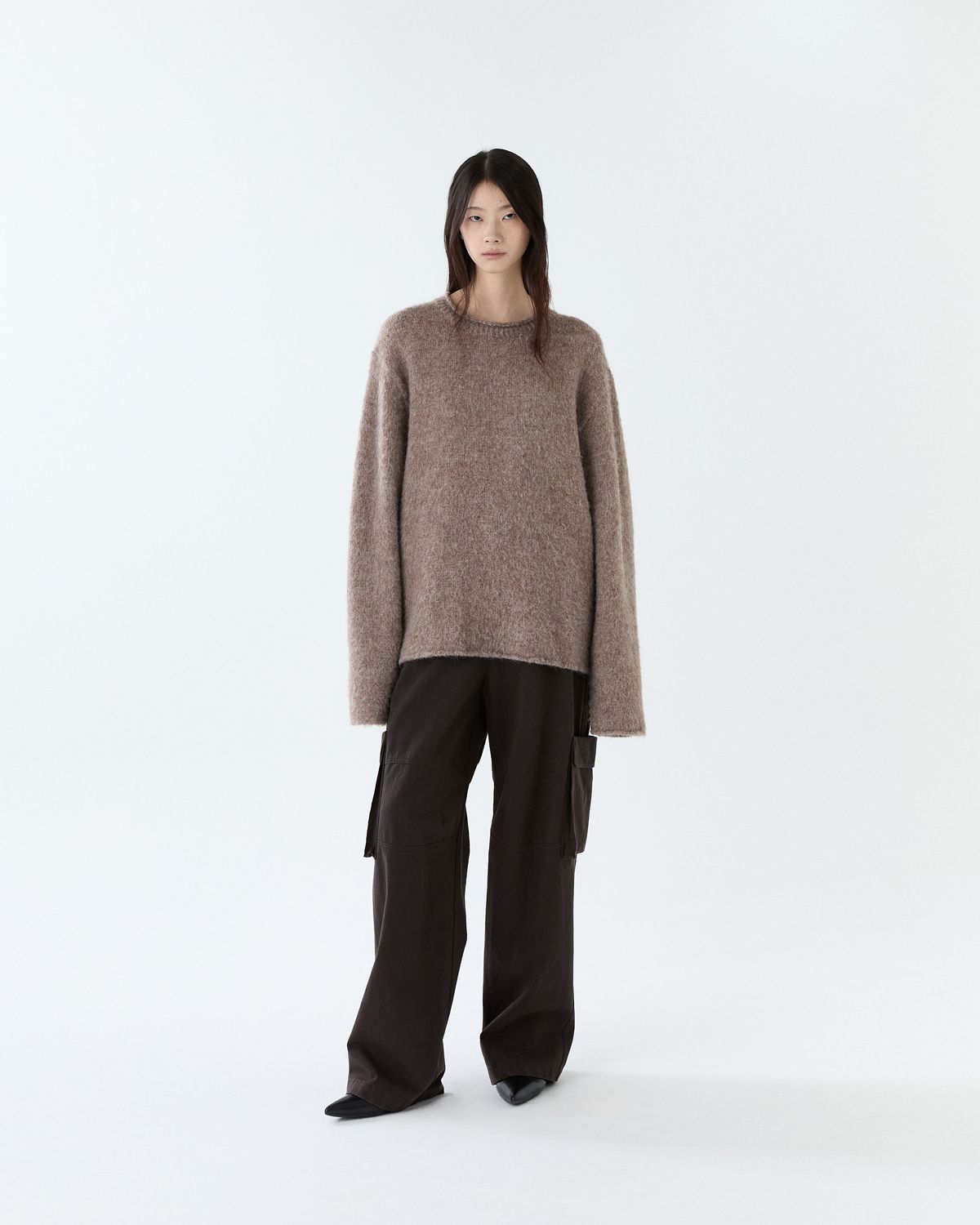 디앤드퀘스천(THEENDQUESTION) Washed cotton cargo pants / BROWN