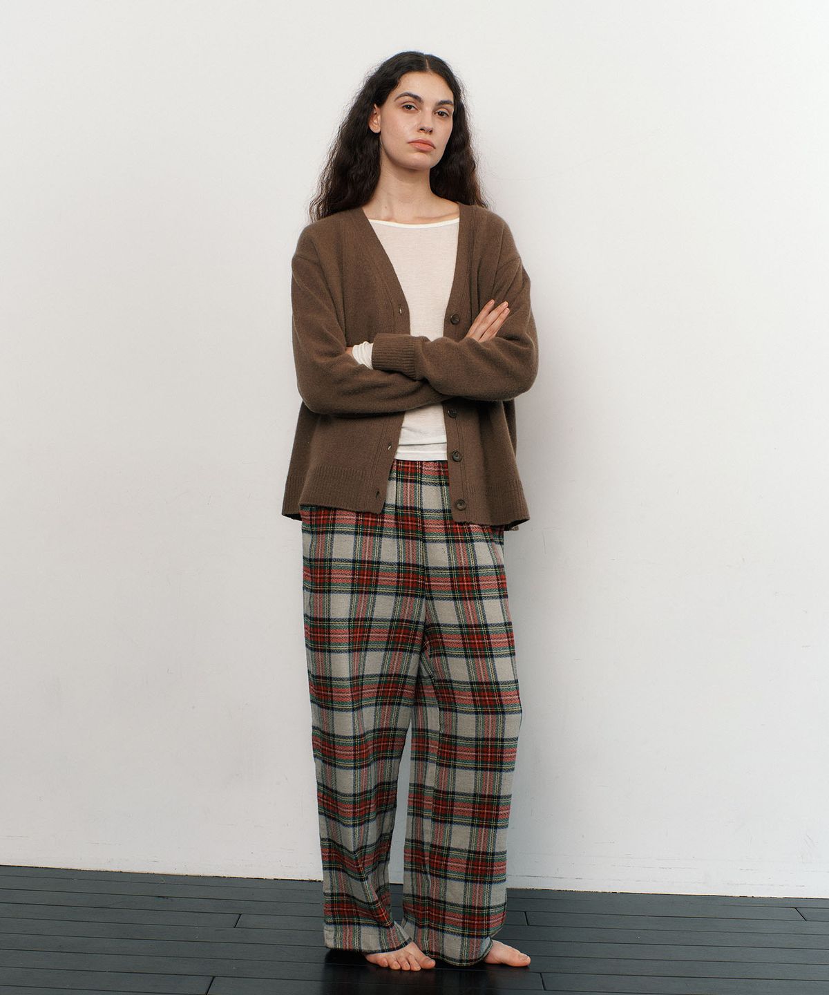 아템포(ATEMPO) RACCOON WOOL KNIT CARDIGAN / khaki brown
