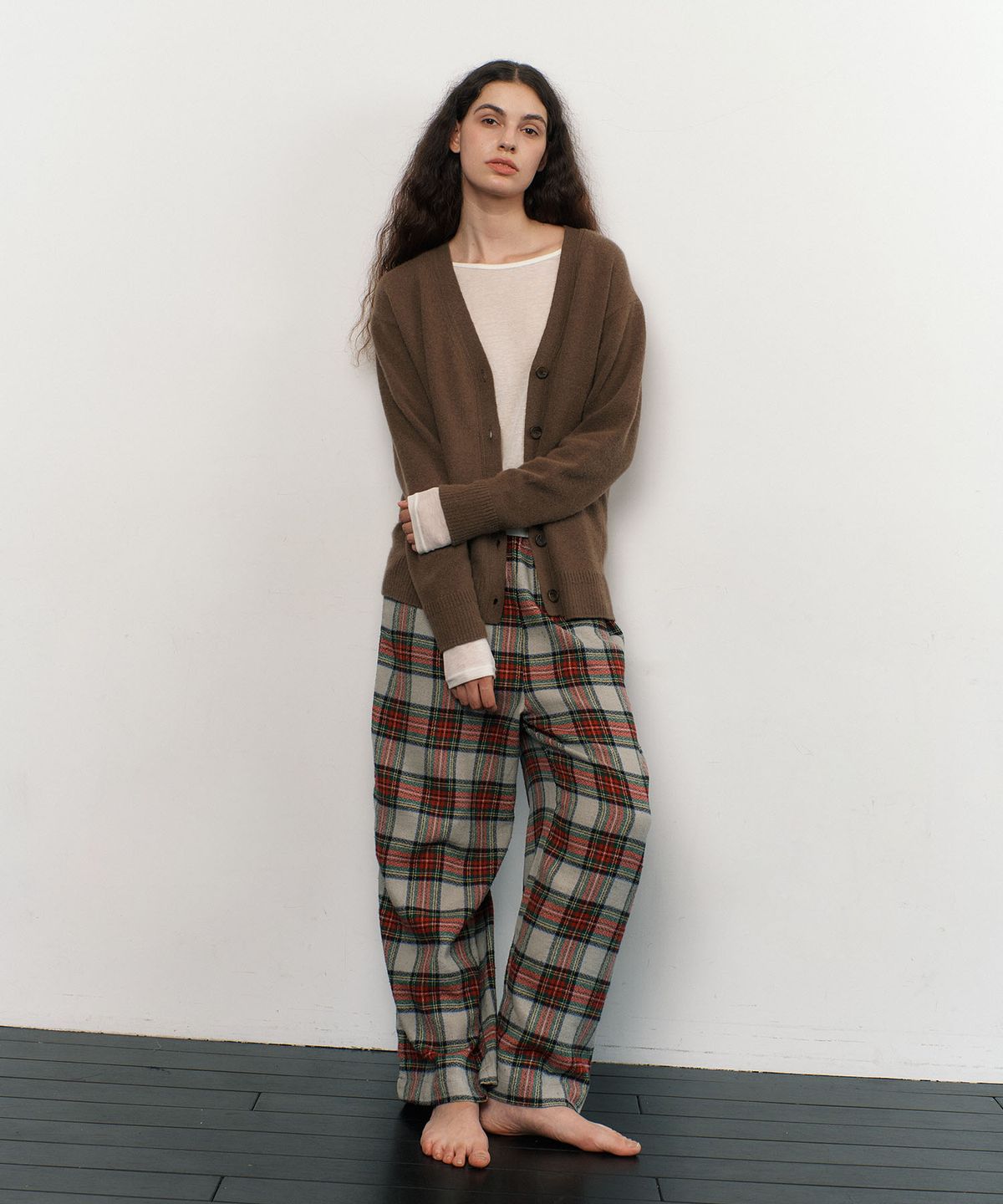 아템포(ATEMPO) RACCOON WOOL KNIT CARDIGAN / khaki brown