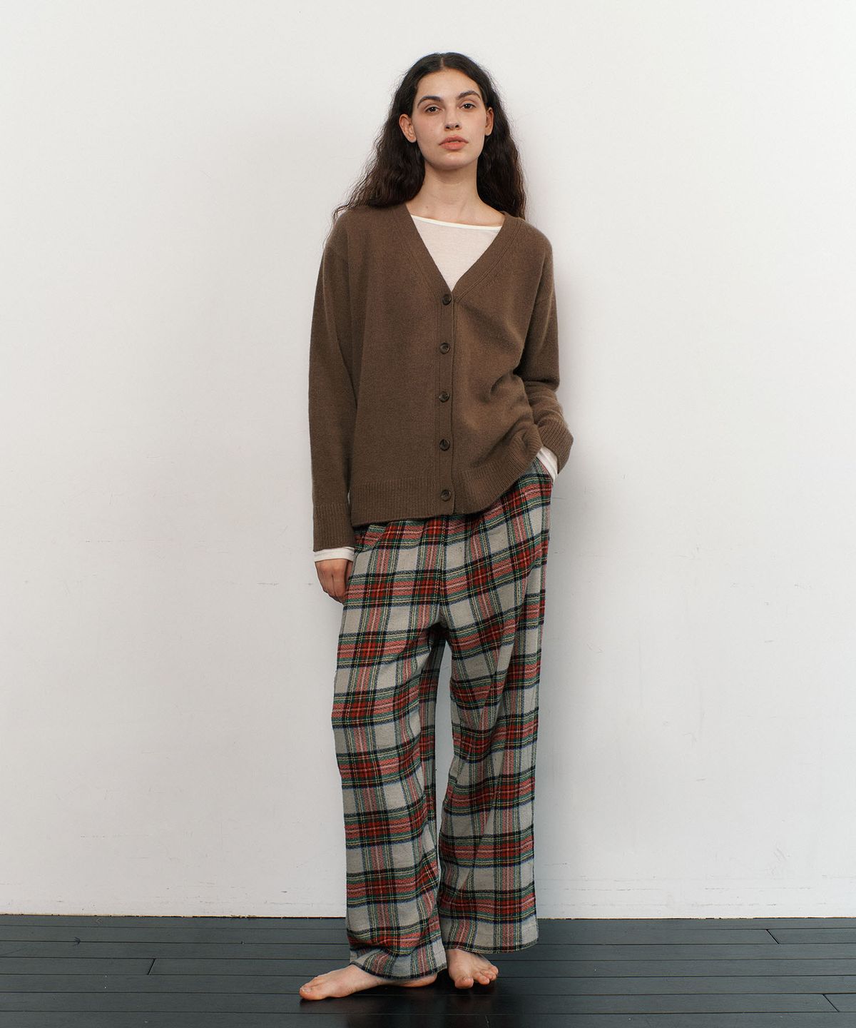아템포(ATEMPO) RACCOON WOOL KNIT CARDIGAN / khaki brown
