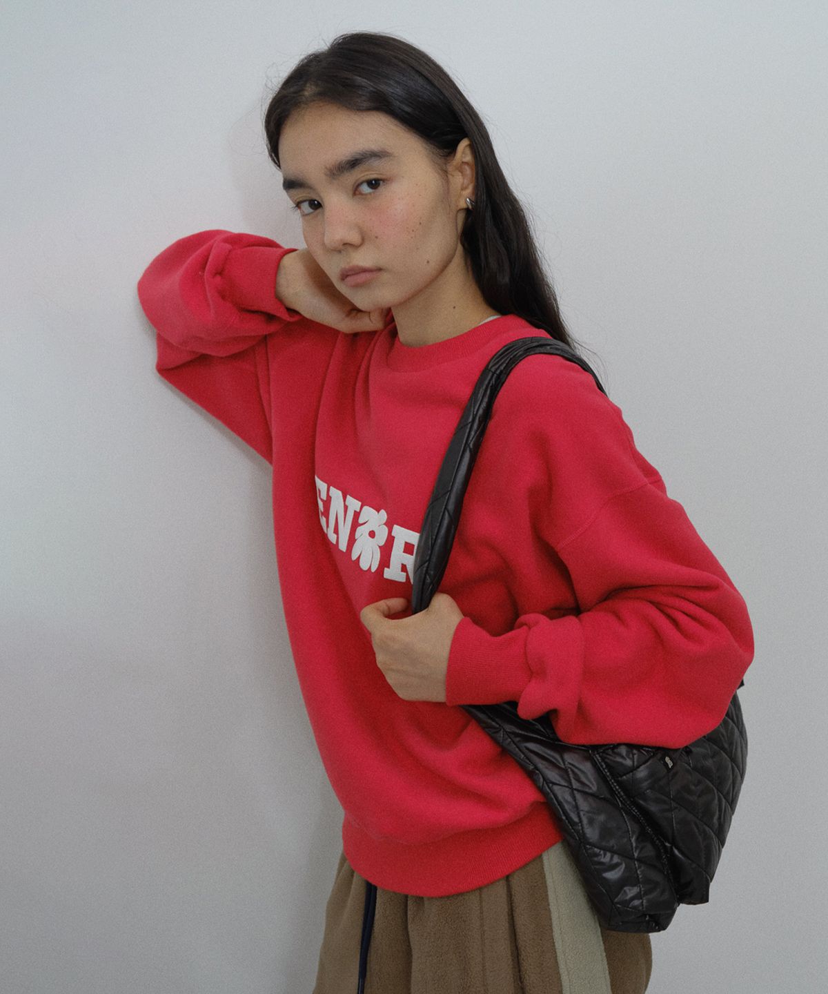 엔오르(EN OR) [CORE] ENOR FLOWER SWEATSHIRT - RED