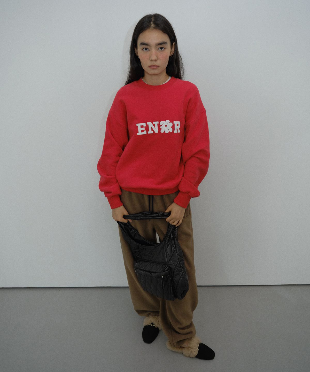 엔오르(EN OR) [CORE] ENOR FLOWER SWEATSHIRT - RED