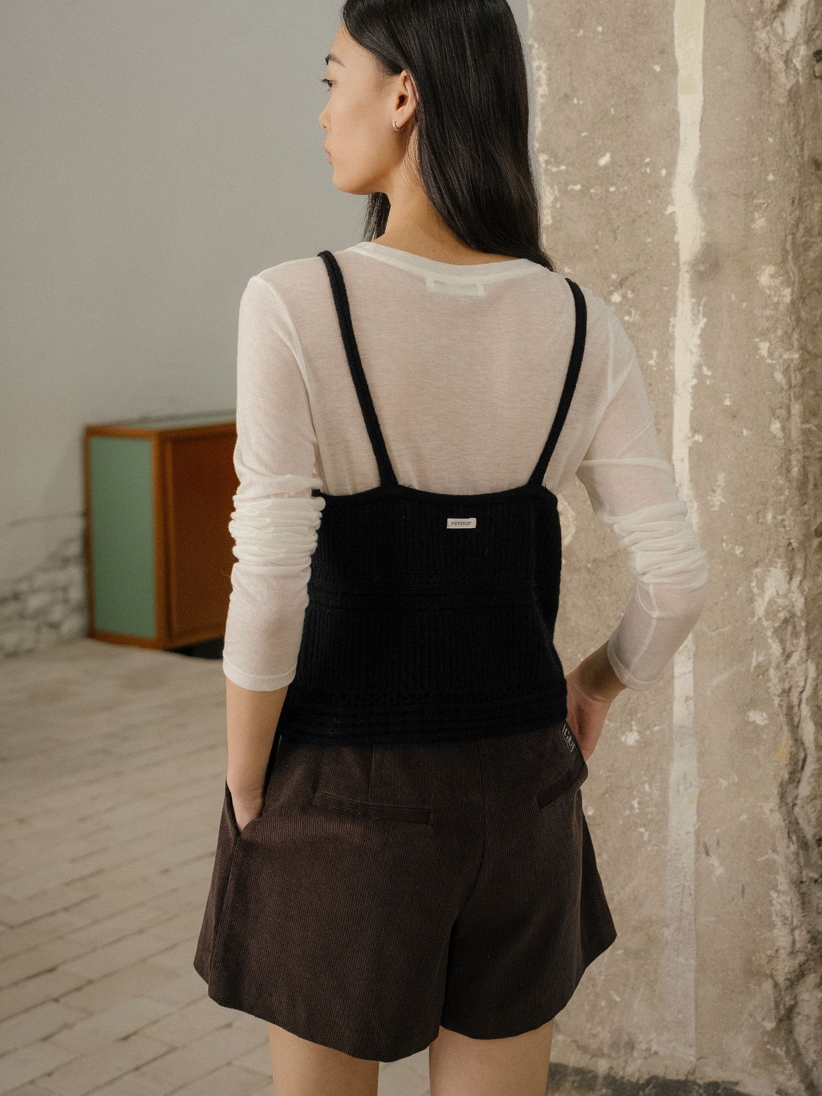 프리버07(FRIVER07) Button point knit bustier [FRFA02NT01]_2color