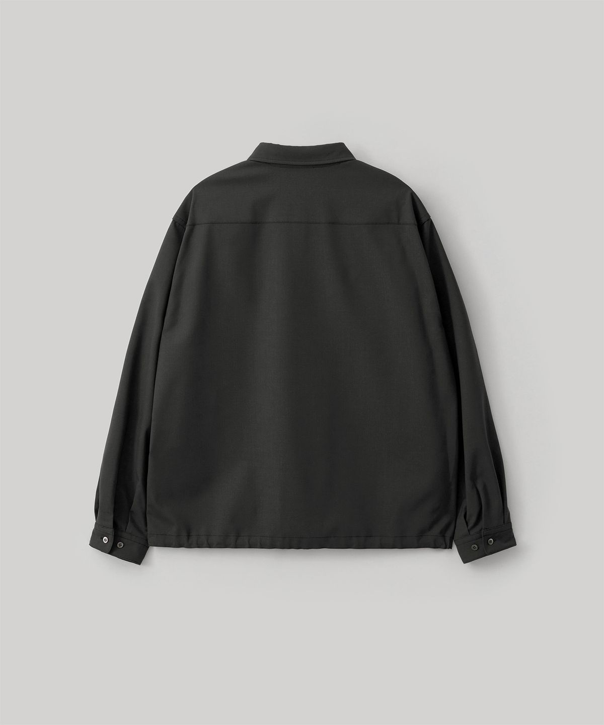 어나더 오피스(ANOTHER OFFICE) Tropical-Wool Coach Jacket (Almost black)