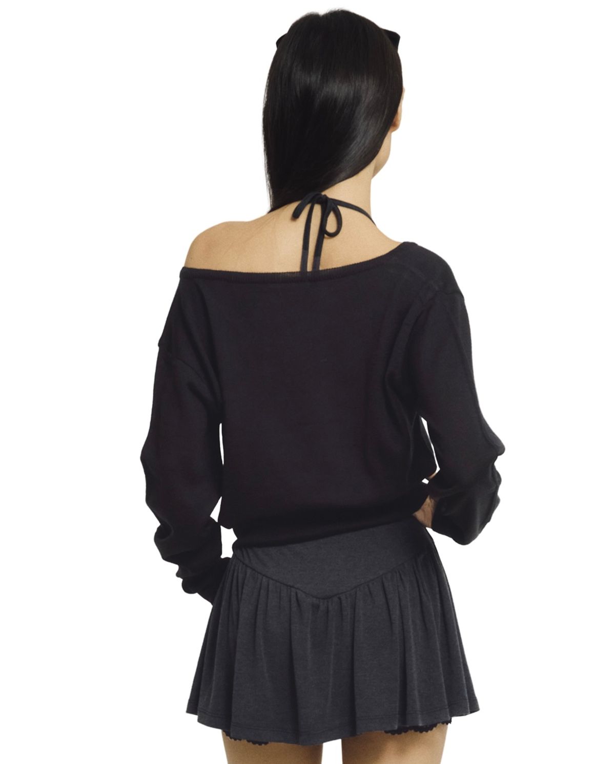포어링(FORUSRING) Sugarplum v-neck knit (black)