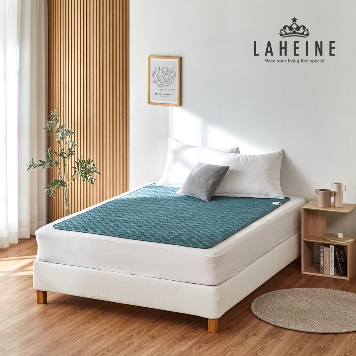 라헨느(LAHEINE) 딥그린 탄소 카본 전기매트 워셔블 양면 전기요 2size