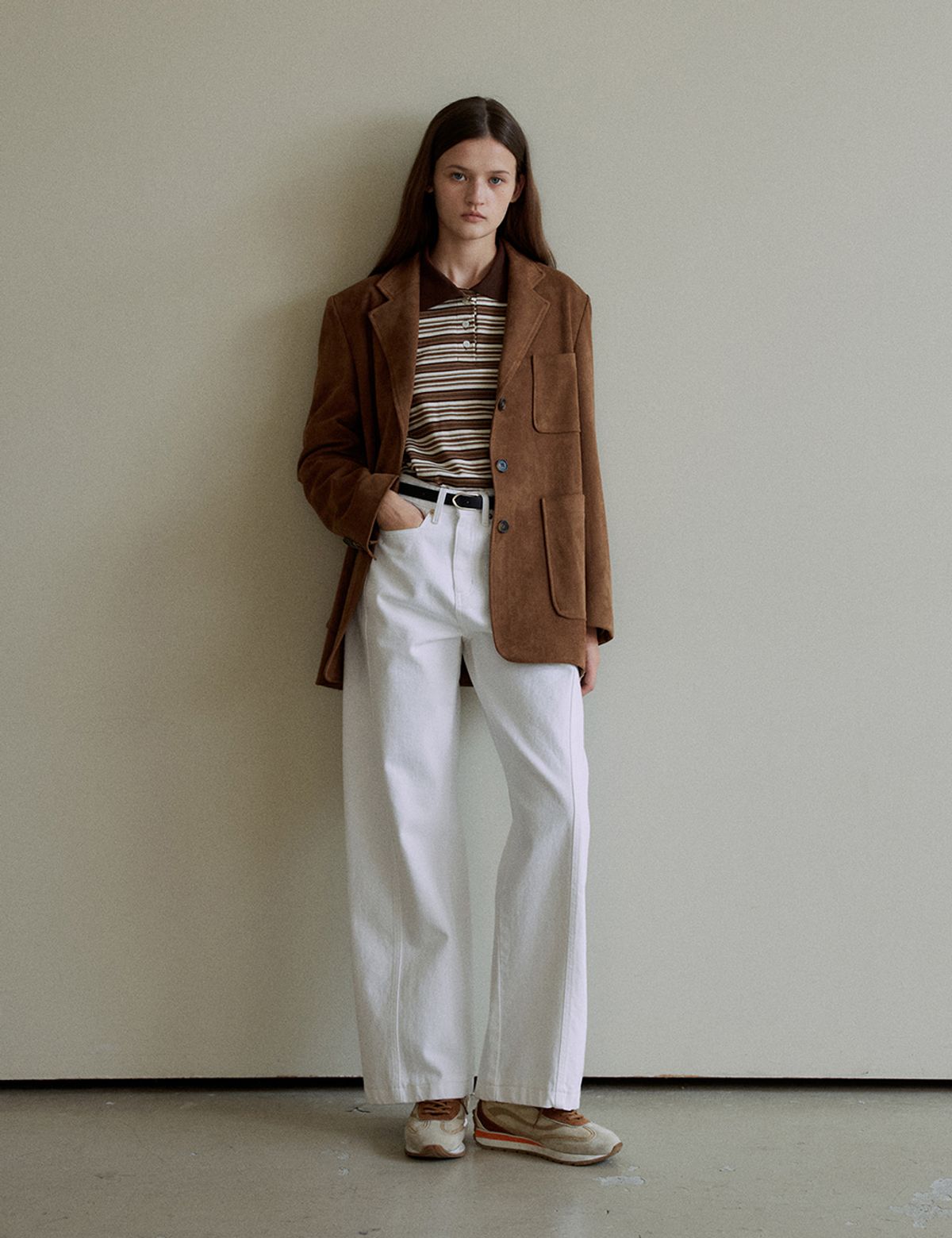 더엘로(THEELO) Suede Single Jacket (Camel)