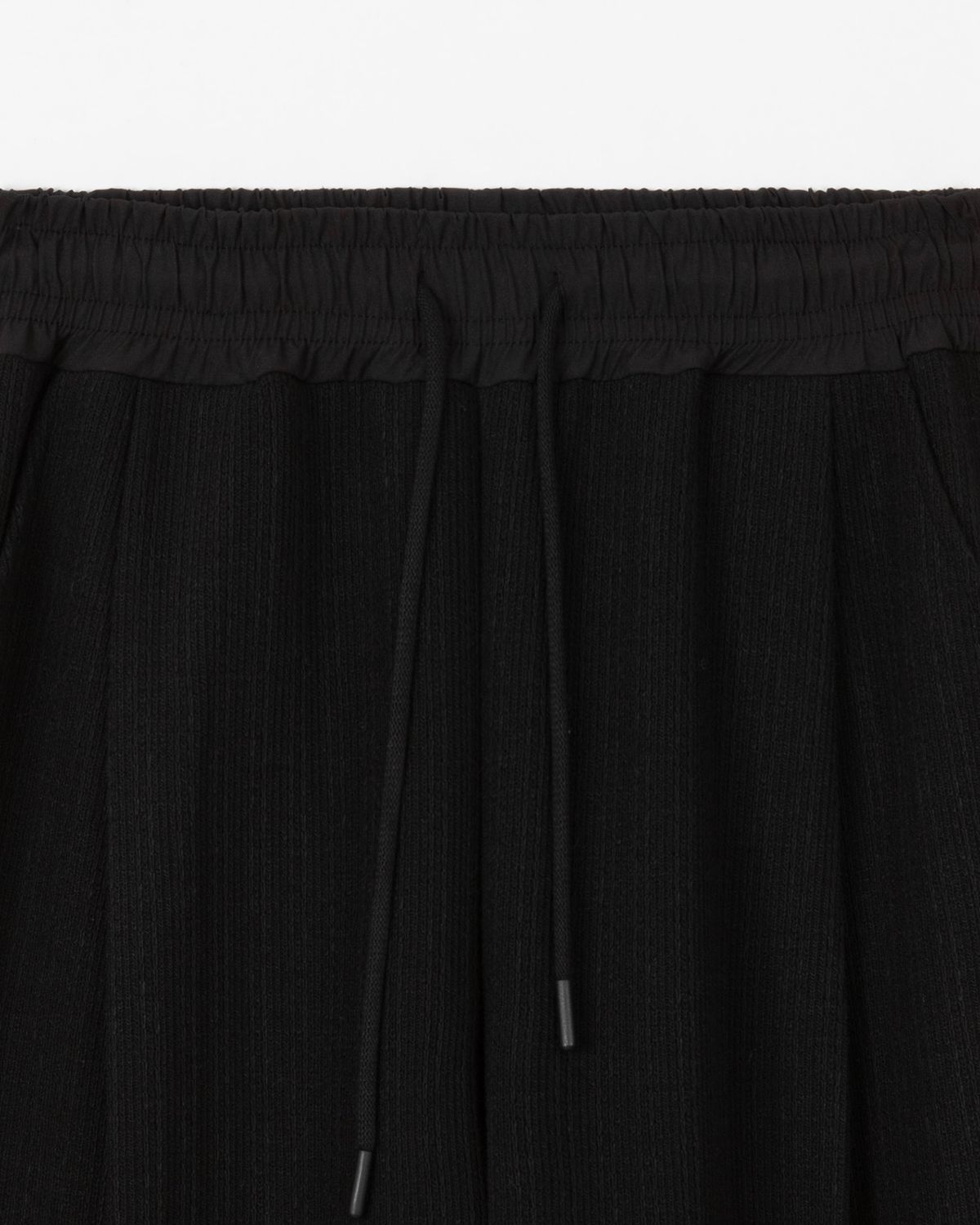 디앤드퀘스천(THEENDQUESTION) Knit tuck wide pants / BLACK