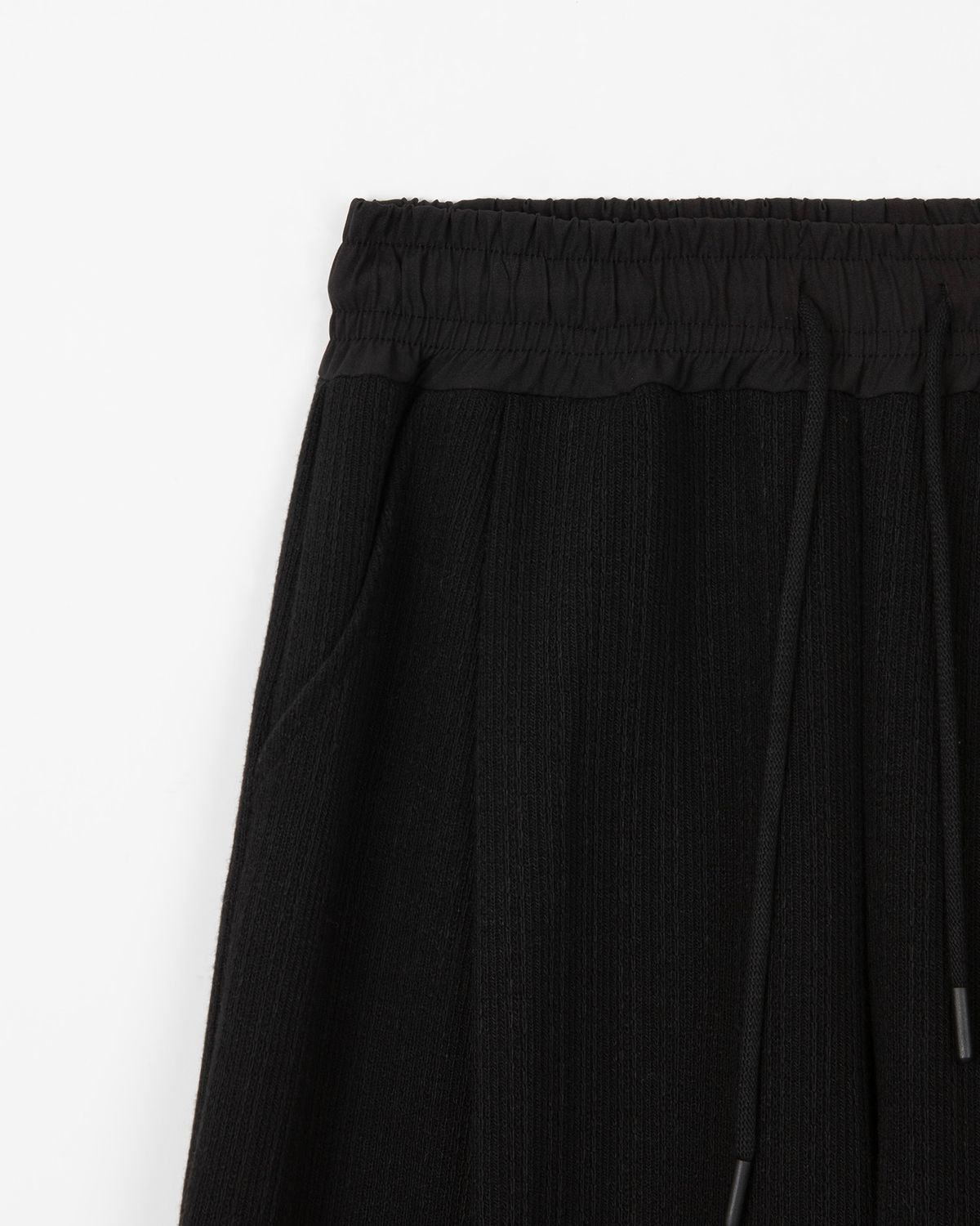 디앤드퀘스천(THEENDQUESTION) Knit tuck wide pants / BLACK