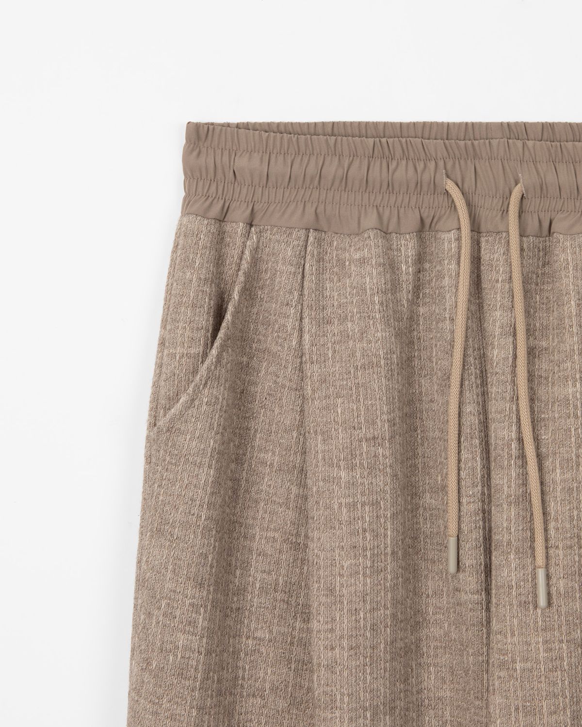 디앤드퀘스천(THEENDQUESTION) Knit tuck wide pants / BEIGE