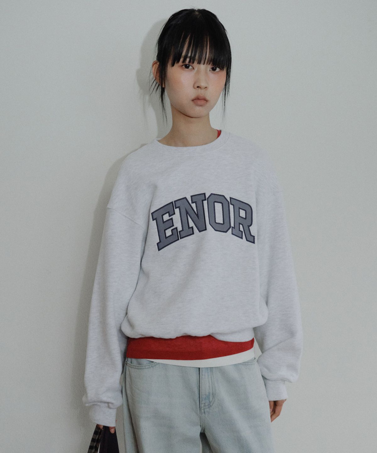 엔오르(EN OR) [CORE] ENOR CORE SWEATSHIRT - LIGHT GREY