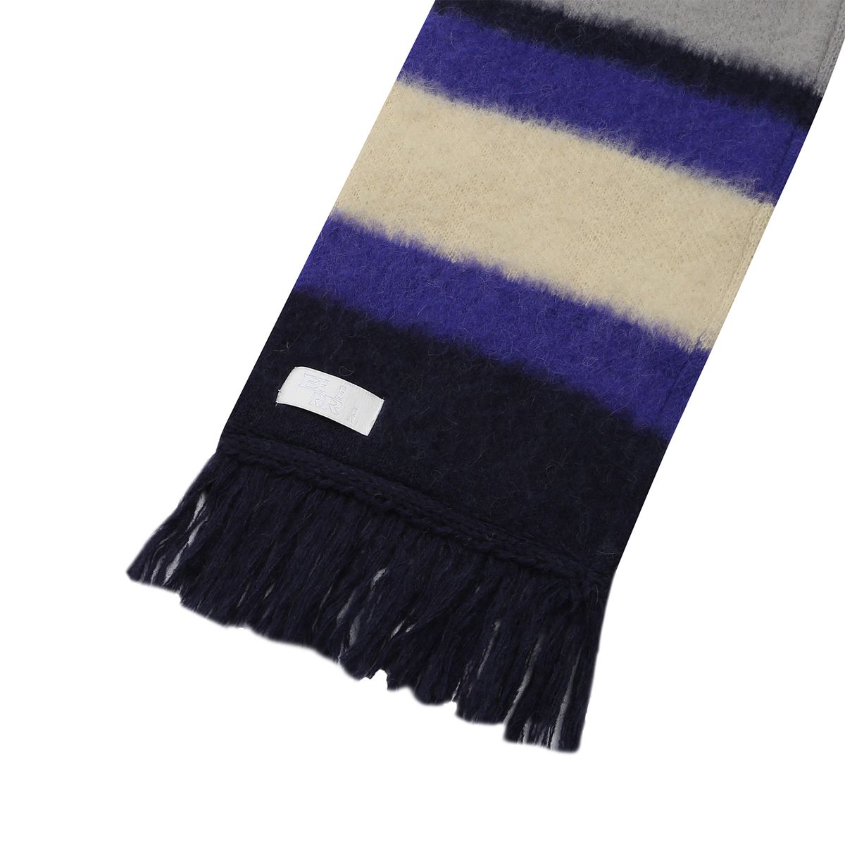 이이이알알알(EEERRR) EEERRR Stripebrushed wool knit muffler (Navy)