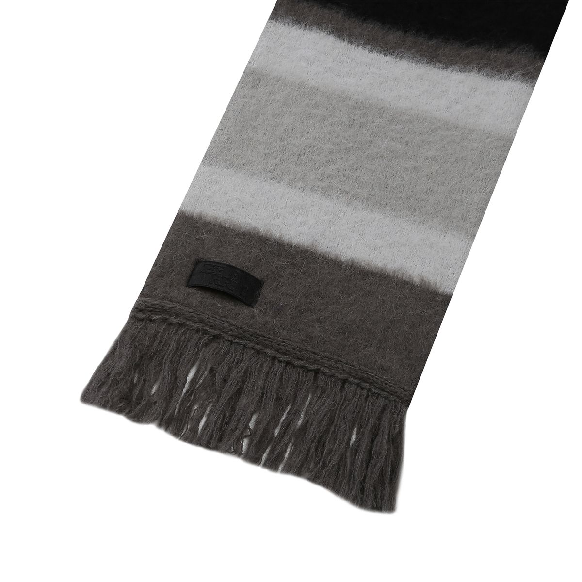 이이이알알알(EEERRR) EEERRR Stripe brushed wool knit muffler (Black)