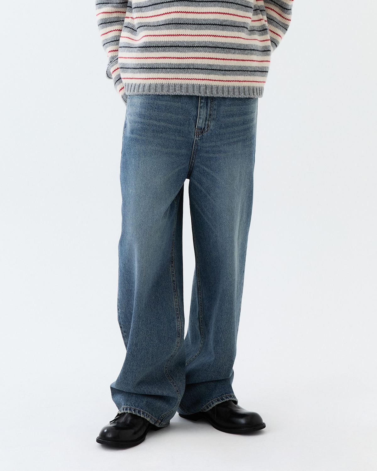 디앤드퀘스천(THEENDQUESTION) Dirty washed jeans / BLUE