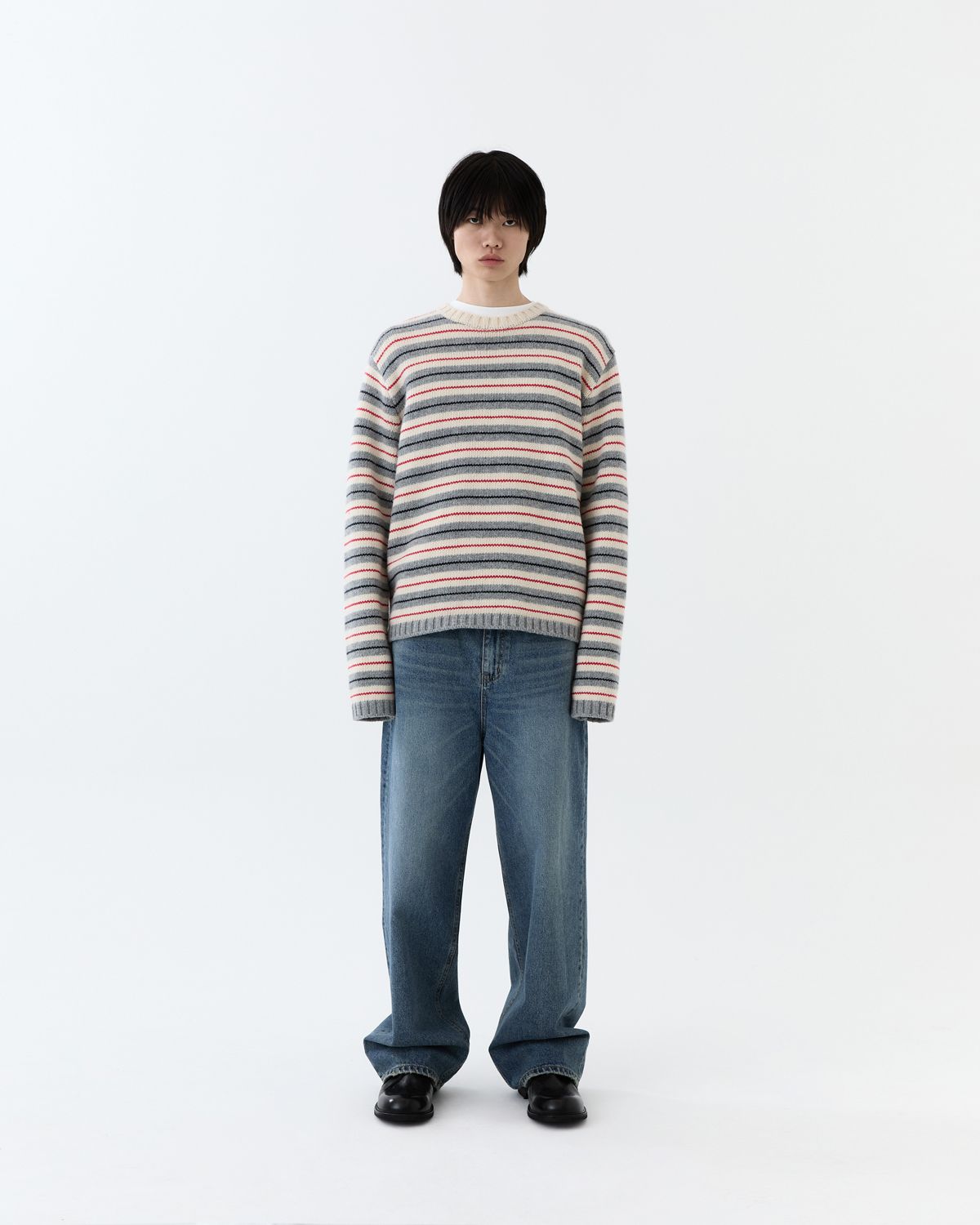 디앤드퀘스천(THEENDQUESTION) Dirty washed jeans / BLUE