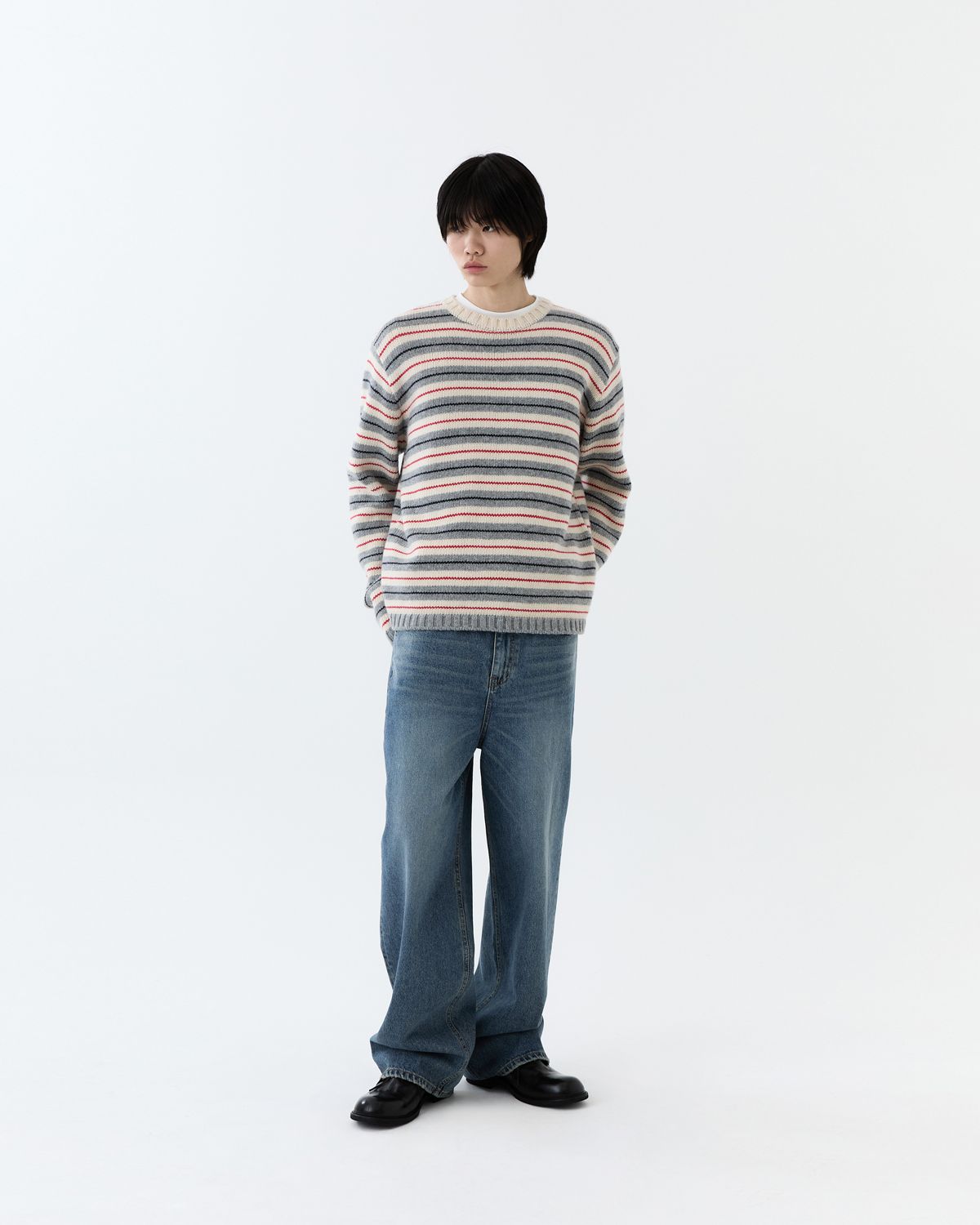 디앤드퀘스천(THEENDQUESTION) Dirty washed jeans / BLUE