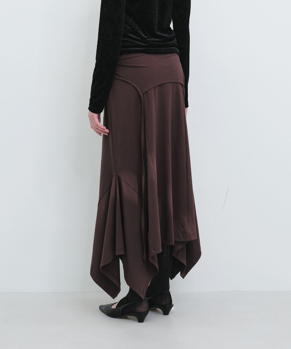 윤세(YUNSE) 레이어드 스커트 (브라운)